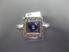1.02CT DIAMOND & AAA TANZANITE 14KT WHITE GOLD PRINCESS & ROUND ENGAGEMENT RING