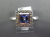 1.02CT DIAMOND & AAA TANZANITE 14KT WHITE GOLD PRINCESS & ROUND ENGAGEMENT RING