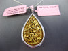 LARGE WHITE & INTENSE FANCY YELLOW DIAMOND 18KT 2 TONE GOLD CLUSTER DROP PENDANT
