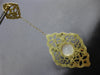 EXTRA LARGE 20.76CT DIAMOND & MOONSTONE 14KT YELLOW GOLD FLOWER HANGING EARRINGS