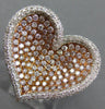 ESTATE LARGE 2.28CT WHITE & PINK DIAMOND 18KT WHITE & ROSE GOLD HEART LOVE RING