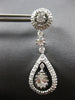 ESTATE 1.46CT DIAMOND 14KT WHITE GOLD ROUND & PEAR SHAPE HANGING EARRINGS #26799