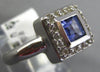 1.02CT DIAMOND & AAA TANZANITE 14KT WHITE GOLD PRINCESS & ROUND ENGAGEMENT RING