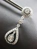 ESTATE 1.46CT DIAMOND 14KT WHITE GOLD ROUND & PEAR SHAPE HANGING EARRINGS #26799