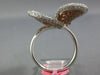 ESTATE LARGE 2.28CT WHITE & PINK DIAMOND 18KT WHITE & ROSE GOLD HEART LOVE RING