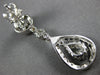 ESTATE 1.46CT DIAMOND 14KT WHITE GOLD ROUND & PEAR SHAPE HANGING EARRINGS #26799