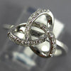 ESTATE .13CT DIAMOND 18KT WHITE GOLD 3D CLASSIC LOVE KNOT FLOWER STAR RING
