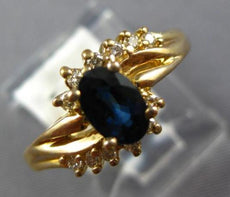 .82CT DIAMOND AAA SAPPHIRE 14KT YELLOW GOLD OVAL & ROUND FRIENDSHIP PROMISE RING