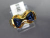 1.75CT DIAMOND & AAA SAPPHIRE 14K YELLOW GOLD TRILLION & BAGUETTE BOW SHAPE RING