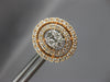 1.20CT DIAMOND 14KT WHITE & ROSE GOLD CLASSIC CLUSTER DOUBLE HALO STUD EARRINGS