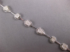 2.35CT DIAMOND 14KT WHITE GOLD 3D OVAL & ROUND BY THE YARD LOVE TENNIS BRACELET