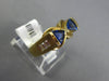 1.75CT DIAMOND & AAA SAPPHIRE 14K YELLOW GOLD TRILLION & BAGUETTE BOW SHAPE RING