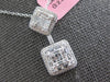 1.41CT DIAMOND 18KT WHITE GOLD ROUND & BAGUETTE SQUARE CLUSTER FLOATING PENDANT