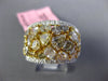 5.08CT DIAMOND 18KT 2 TONE GOLD MULTI COLOR CLUSTER MULTI SHAPE ANNIVERSARY RING