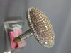ESTATE LARGE 2.20CT WHITE & PINK DIAMOND 18KT YELLOW GOLD CLUSTER OVAL FUN RING