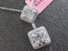 1.41CT DIAMOND 18KT WHITE GOLD ROUND & BAGUETTE SQUARE CLUSTER FLOATING PENDANT