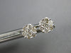 ESTATE .50CT DIAMOND 14KT 2 TONE GOLD 3D CLASSIC FLOWER INVISIBLE STUD EARRINGS