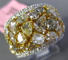 5.08CT DIAMOND 18KT 2 TONE GOLD MULTI COLOR CLUSTER MULTI SHAPE ANNIVERSARY RING