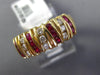 ESTATE WIDE .71CT DIAMOND & AAA RUBY 14K YELLOW GOLD MULTI ROW ANNIVERSARY RING