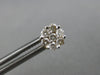 ESTATE .50CT DIAMOND 14KT 2 TONE GOLD 3D CLASSIC FLOWER INVISIBLE STUD EARRINGS