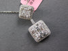 1.41CT DIAMOND 18KT WHITE GOLD ROUND & BAGUETTE SQUARE CLUSTER FLOATING PENDANT
