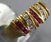 ESTATE WIDE .71CT DIAMOND & AAA RUBY 14K YELLOW GOLD MULTI ROW ANNIVERSARY RING