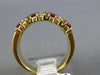 ESTATE WIDE .71CT DIAMOND & AAA RUBY 14K YELLOW GOLD MULTI ROW ANNIVERSARY RING