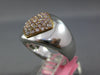 WIDE .56CT PINK DIAMOND 18KT WHITE & ROSE GOLD CLUSTER SIDEWAYS PAVE SQUARE RING