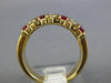 ESTATE WIDE .71CT DIAMOND & AAA RUBY 14K YELLOW GOLD MULTI ROW ANNIVERSARY RING