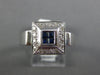 .45CT DIAMOND & AAA SAPPHIRE 18KT WHITE GOLD PRINCESS SQUARE FUN FRIENDSHIP RING