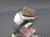 WIDE .56CT PINK DIAMOND 18KT WHITE & ROSE GOLD CLUSTER SIDEWAYS PAVE SQUARE RING