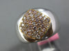 WIDE .56CT PINK DIAMOND 18KT WHITE & ROSE GOLD CLUSTER SIDEWAYS PAVE SQUARE RING