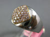 WIDE .56CT PINK DIAMOND 18KT WHITE & ROSE GOLD CLUSTER SIDEWAYS PAVE SQUARE RING