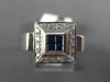 .45CT DIAMOND & AAA SAPPHIRE 18KT WHITE GOLD PRINCESS SQUARE FUN FRIENDSHIP RING