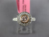 .74CT WHITE & PINK DIAMOND 18KT WHITE & ROSE GOLD 3D BEZEL HALO ENGAGEMENT RING
