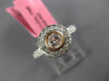 .74CT WHITE & PINK DIAMOND 18KT WHITE & ROSE GOLD 3D BEZEL HALO ENGAGEMENT RING
