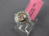 .74CT WHITE & PINK DIAMOND 18KT WHITE & ROSE GOLD 3D BEZEL HALO ENGAGEMENT RING