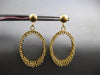 ESTATE 14KT YELLOW GOLD 3D OVAL CHANDELIER FUN HANGING EARRINGS
