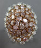 EXTRA LARGE 6.04CT WHITE & PINK DIAMOND 18K WHITE & ROSE GOLD OVAL COCKTAIL RING