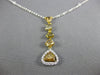 2.07CT WHITE & MULTI COLOR FANCY DIAMOND 18K 2 TONE GOLD TEAR DROP LOVE NECKLACE