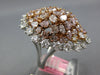 EXTRA LARGE 6.04CT WHITE & PINK DIAMOND 18K WHITE & ROSE GOLD OVAL COCKTAIL RING