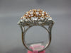 EXTRA LARGE 6.04CT WHITE & PINK DIAMOND 18K WHITE & ROSE GOLD OVAL COCKTAIL RING
