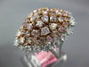 EXTRA LARGE 6.04CT WHITE & PINK DIAMOND 18K WHITE & ROSE GOLD OVAL COCKTAIL RING