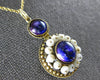 ANTIQUE LARGE 5CT AAA AMETHYST & PEARL 14KT YELLOW GOLD FLOWER PENDANT #26830