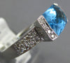 5.06CT DIAMOND & AAA BLUE TOPAZ 14KT WHITE GOLD CUSHION & ROUND FRIENDSHIP RING