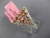 LARGE 1.22CT WHITE & PINK DIAMOND 18KT WHITE & ROSE GOLD V SHAPE CROWN FUN RING