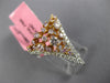 LARGE 1.22CT WHITE & PINK DIAMOND 18KT WHITE & ROSE GOLD V SHAPE CROWN FUN RING