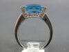 5.06CT DIAMOND & AAA BLUE TOPAZ 14KT WHITE GOLD CUSHION & ROUND FRIENDSHIP RING