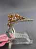 LARGE 1.22CT WHITE & PINK DIAMOND 18KT WHITE & ROSE GOLD V SHAPE CROWN FUN RING