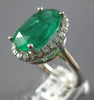 EXTRA LARGE 6.93CT DIAMOND AAA EMERALD 14KT WHITE GOLD OVAL HALO ENGAGEMENT RING